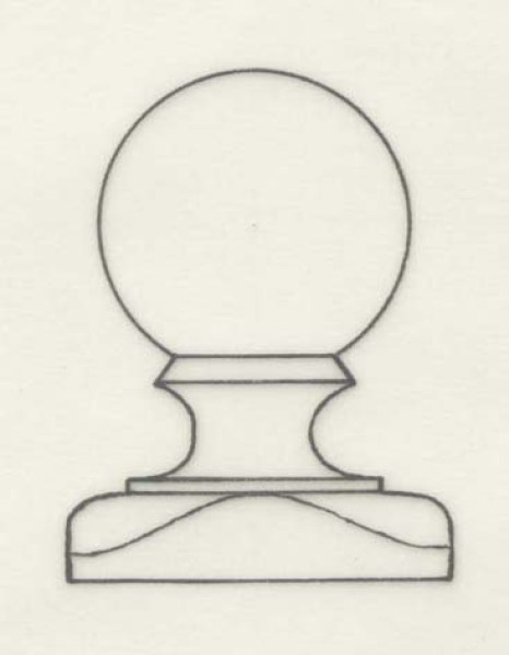 0030 Treppenpfosten 120mm x 120mm mit Kugel