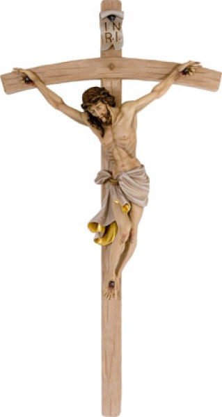 035 1013 Christus Lendentuch weiss golden Typ Gardena mit Balken