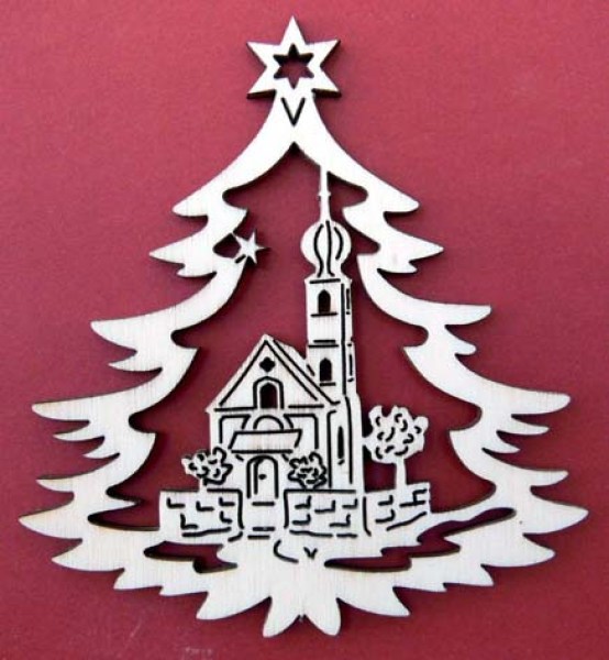 510 J-7702 Tannenbaum mit Kirche